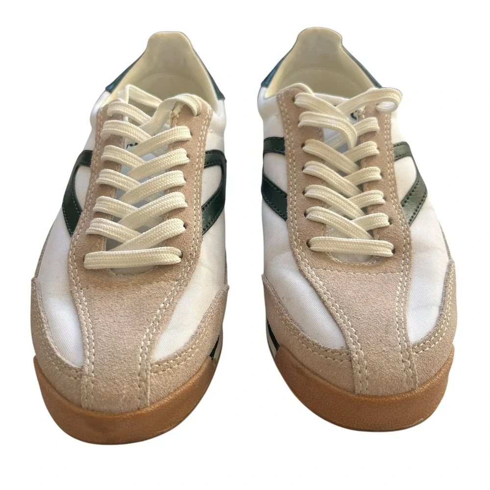 Tretorn Rawlins 2.0 Women Sneaker White Green Beige Suede Retro Casual Shoes 7.5